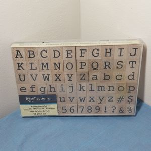 Recollections Rubber Stamp Set  68-Piece Alphabet & Numbers